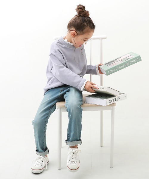 綿100% 重ね着風フリル スウェットトレーナー（スウェット）｜devirock