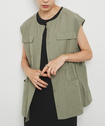 Auntie Rosa Holiday | ノーカラーミリタリーベスト(ベスト)