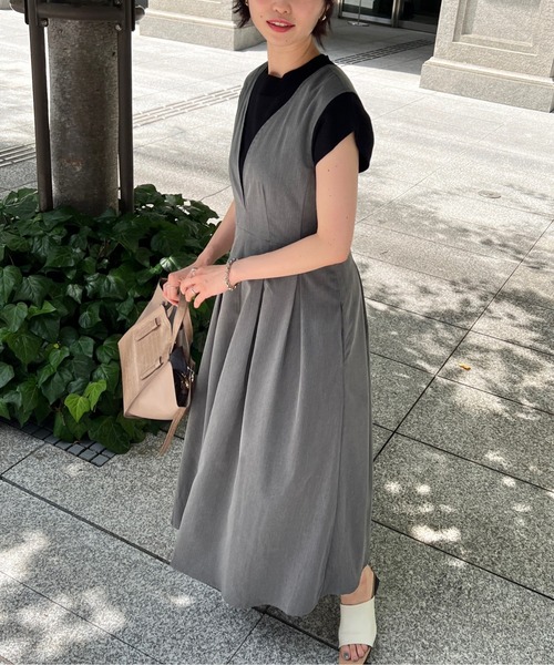 Chez toi(シェトワ)の「スリットジャンスカワンピース(ワンピース・レディース・ブラック/カーキ/ネイビー・FREE)」の22枚目の写真
