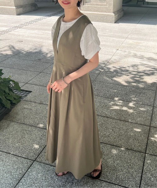 Chez toi(シェトワ)の「スリットジャンスカワンピース(ワンピース・レディース・ブラック/カーキ/ネイビー・FREE)」の18枚目の写真