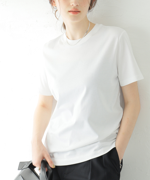 Spick & Span(スピックアンドスパン)の「オーガニックコットンT(Tシャツ/カットソー・レディース・ホワイト/ブラック・FREE)」の2枚目の写真