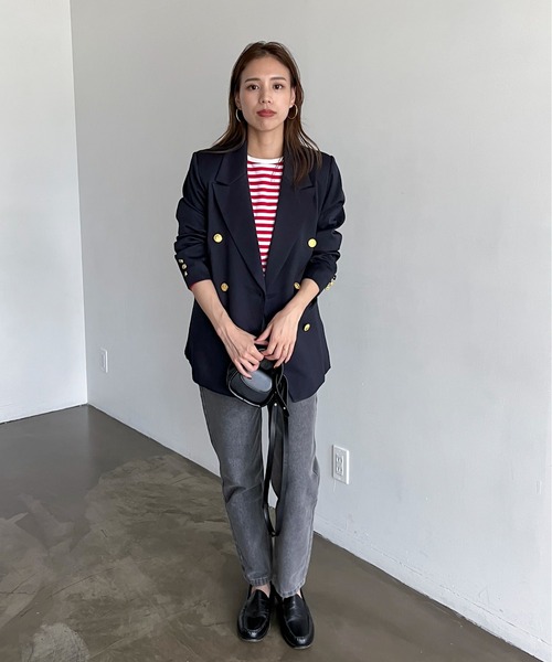 feepur（フェピュール）の「金釦ダブルジャケット（テーラードジャケット・レディース・ネイビー・MEDIUM）」の3枚目の写真