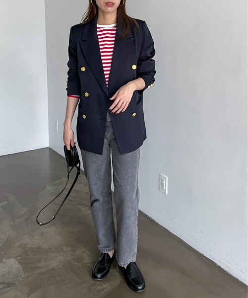 feepur（フェピュール）の「金釦ダブルジャケット（テーラードジャケット・レディース・ネイビー・MEDIUM）」の4枚目の写真