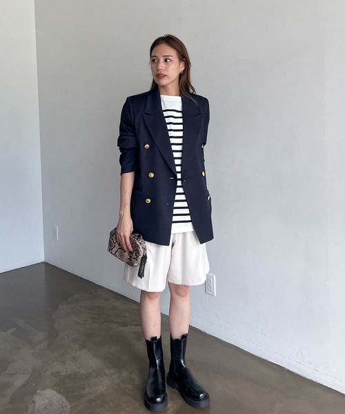 feepur（フェピュール）の「金釦ダブルジャケット（テーラードジャケット・レディース・ネイビー・MEDIUM）」の19枚目の写真