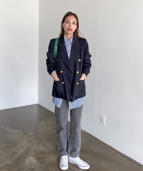 feepur（フェピュール）の「金釦ダブルジャケット（テーラードジャケット・レディース・ネイビー・MEDIUM）」の22枚目の写真