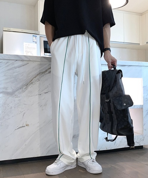 Mimma/Mimaa(ミマ)の「【Mimma/Mimaa】フロントパイピングバカンスパンツ(スラックス・メンズ・ホワイト/ブラック/グリーン・FREE)」の1枚目の写真