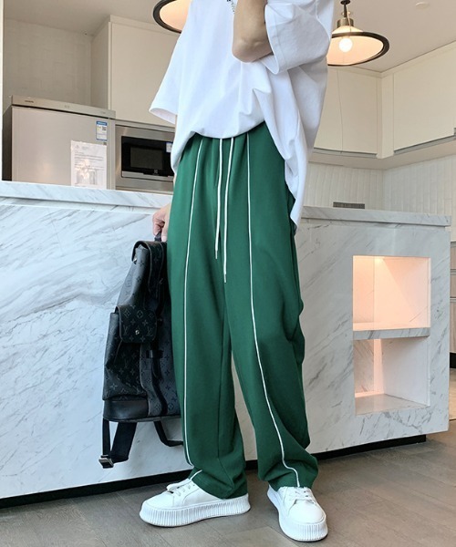 Mimma/Mimaa(ミマ)の「【Mimma/Mimaa】フロントパイピングバカンスパンツ(スラックス・メンズ・ホワイト/ブラック/グリーン・FREE)」の3枚目の写真