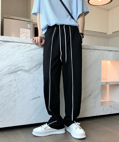 Mimma/Mimaa(ミマ)の「【Mimma/Mimaa】フロントパイピングバカンスパンツ(スラックス・メンズ・ホワイト/ブラック/グリーン・FREE)」の2枚目の写真