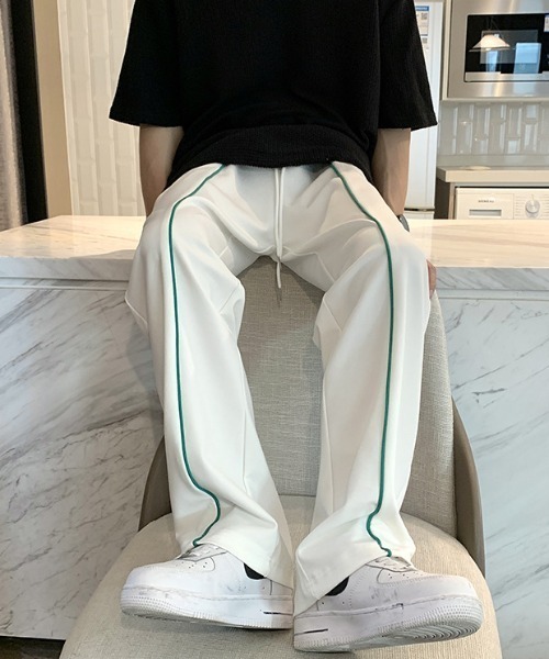 Mimma/Mimaa(ミマ)の「【Mimma/Mimaa】フロントパイピングバカンスパンツ(スラックス・メンズ・ホワイト/ブラック/グリーン・FREE)」の4枚目の写真