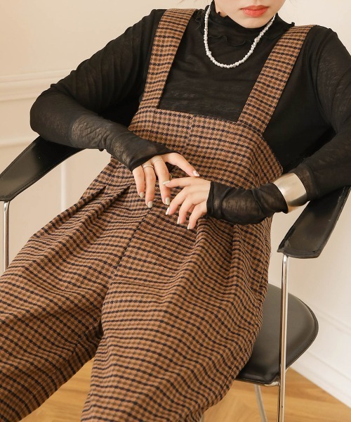 Bab（バブ）の「【低身長向けサイズあり】ハイウエストサロペット（サロペット/オーバーオール・レディース・ブラウン/ベージュ/ブラック・M/S）」の8枚目の写真