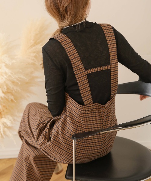 Bab（バブ）の「【低身長向けサイズあり】ハイウエストサロペット（サロペット/オーバーオール・レディース・ブラウン/ベージュ/ブラック・M/S）」の10枚目の写真