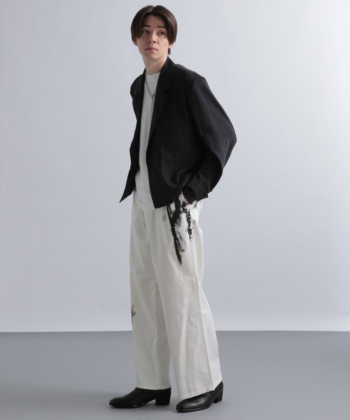 HARE（ハレ）の「ブラッシュペイントデニムパンツ(HARE)（デニムパンツ・メンズ・ブラック/オフホワイト・SMALL/MEDIUM）」の3枚目の写真