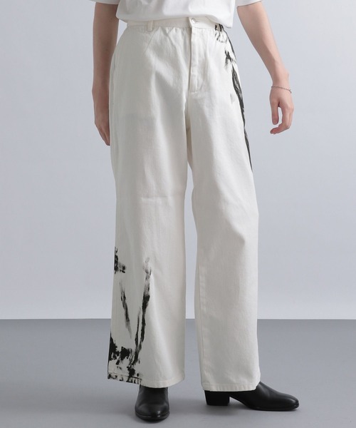 HARE（ハレ）の「ブラッシュペイントデニムパンツ(HARE)（デニムパンツ・メンズ・ブラック/オフホワイト・SMALL/MEDIUM）」の6枚目の写真