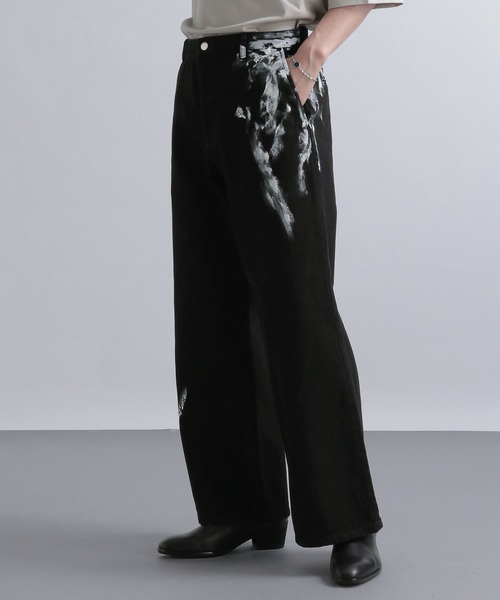 HARE（ハレ）の「ブラッシュペイントデニムパンツ(HARE)（デニムパンツ・メンズ・ブラック/オフホワイト・SMALL/MEDIUM）」の15枚目の写真