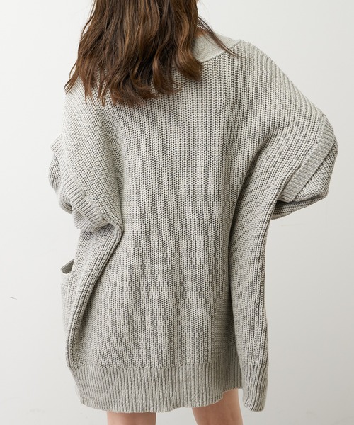 Chico（チコ）の「【2022AW】ワッペン付き袖取り外ルーズカーディガン（カーディガン/ボレロ・レディース・アイボリー/ブラック/グレー・FREE）」の18枚目の写真