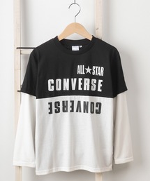CONVERSE（コンバース）の「【CONVERSE/コンバース】ビッグシルエット フェイクレイヤード フロント切替え ブランドネームプリント キッズ長袖Tシャツ/【140ｃｍ-160ｃｍ】（Tシャツ/カットソー・キッズ）」