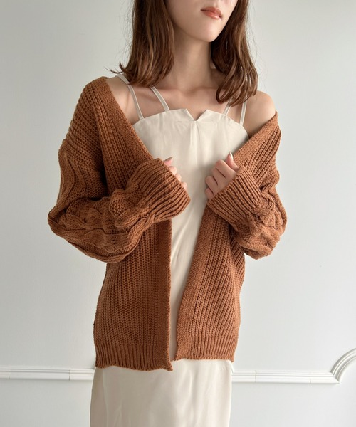 Loueme（ルエム）の「【2022AW】ドロップショルダールーズサイズカーディガン（カーディガン/ボレロ・レディース・ホワイト/ブラウン/ピンク・FREE）」の12枚目の写真