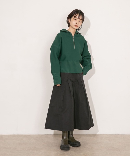 KBF(ケイビーエフ)の「タックミディスカート(スカート・レディース・ブラック/ベージュ・ONE)」の13枚目の写真