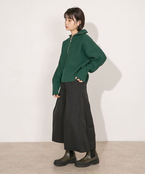 KBF(ケイビーエフ)の「タックミディスカート(スカート・レディース・ブラック/ベージュ・ONE)」の14枚目の写真
