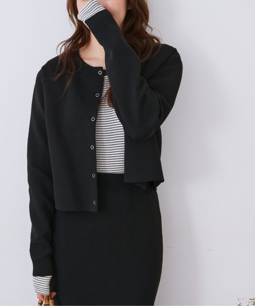 FREE'S MART（フリーズマート）の「◆12G総針前後2Wayショート丈カーディガン（カーディガン/ボレロ・レディース・ホワイト/ブラック/ピンク・FREE）」の11枚目の写真