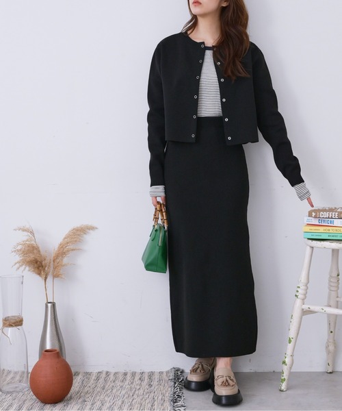 FREE'S MART（フリーズマート）の「◆12G総針前後2Wayショート丈カーディガン（カーディガン/ボレロ・レディース・ホワイト/ブラック/ピンク・FREE）」の18枚目の写真