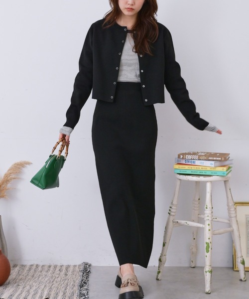 FREE'S MART（フリーズマート）の「◆12G総針前後2Wayショート丈カーディガン（カーディガン/ボレロ・レディース・ホワイト/ブラック/ピンク・FREE）」の15枚目の写真