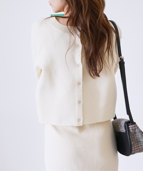 FREE'S MART（フリーズマート）の「◆12G総針前後2Wayショート丈カーディガン（カーディガン/ボレロ・レディース・ホワイト/ブラック/ピンク・FREE）」の22枚目の写真