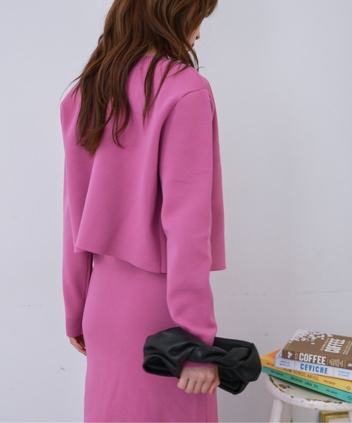 FREE'S MART（フリーズマート）の「◆12G総針前後2Wayショート丈カーディガン（カーディガン/ボレロ・レディース・ホワイト/ブラック/ピンク・FREE）」の13枚目の写真