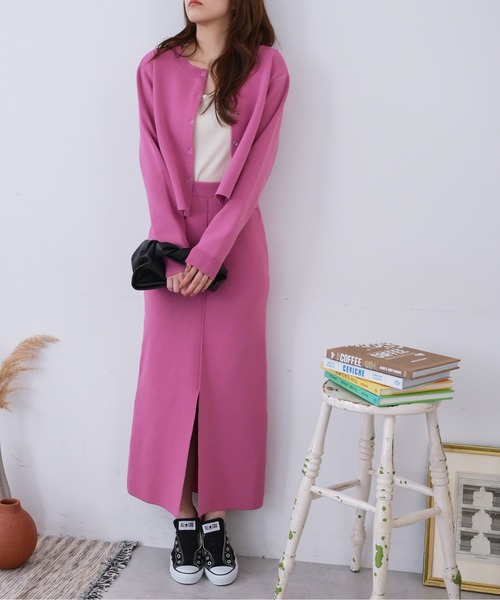 FREE'S MART（フリーズマート）の「◆12G総針前後2Wayショート丈カーディガン（カーディガン/ボレロ・レディース・ホワイト/ブラック/ピンク・FREE）」の6枚目の写真