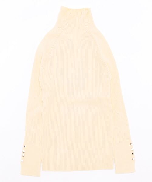 TRIANGLE PALETTE(トライアングルパレット)の「袖釦ボトルネックリブニット(ニット/セーター・レディース・ライトグレー/ベージュ/ブルー/アイボリー/ブラック/ラベンダー/ブラウン/ミント・FREE)」の10枚目の写真