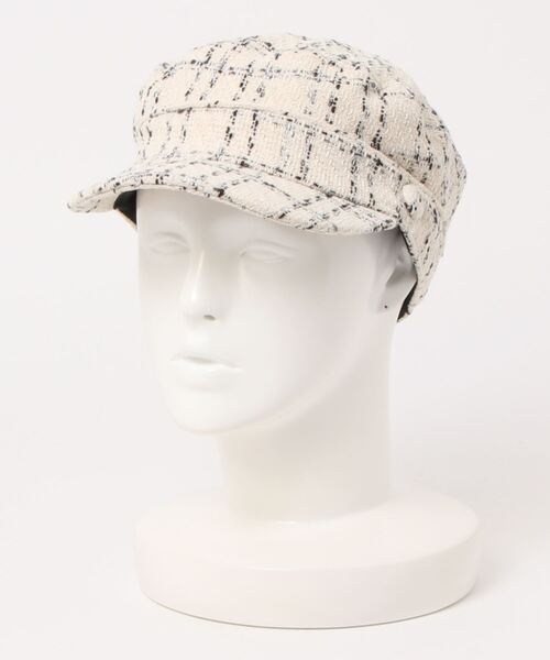 EDIT COLOGNE（エディットコロン）の「ツイードマリンキャスケット（キャスケット・レディース・ホワイト/ブラック/ブラック系その他・ﾌﾘ-）」の2枚目の写真