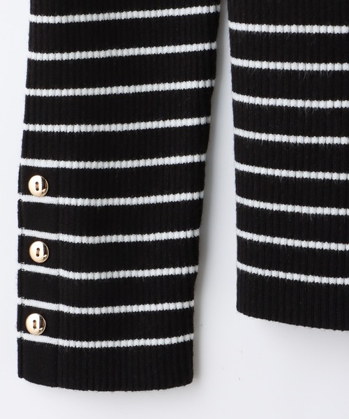 Honeys（ハニーズ）の「抗菌リブハイネックニット（ニット/セーター・レディース・グリーン/ブラック×ホワイト/アイボリー/ホワイト×ブラック/ブラック/オレンジ系その他・S/M/L/LL）」の10枚目の写真