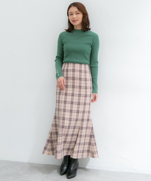 Honeys（ハニーズ）の「抗菌リブハイネックニット（ニット/セーター・レディース・グリーン/ブラック×ホワイト/アイボリー/ホワイト×ブラック/ブラック/オレンジ系その他・S/M/L/LL）」の11枚目の写真