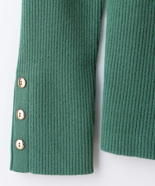 Honeys（ハニーズ）の「抗菌リブハイネックニット（ニット/セーター・レディース・グリーン/ブラック×ホワイト/アイボリー/ホワイト×ブラック/ブラック/オレンジ系その他・S/M/L/LL）」の15枚目の写真