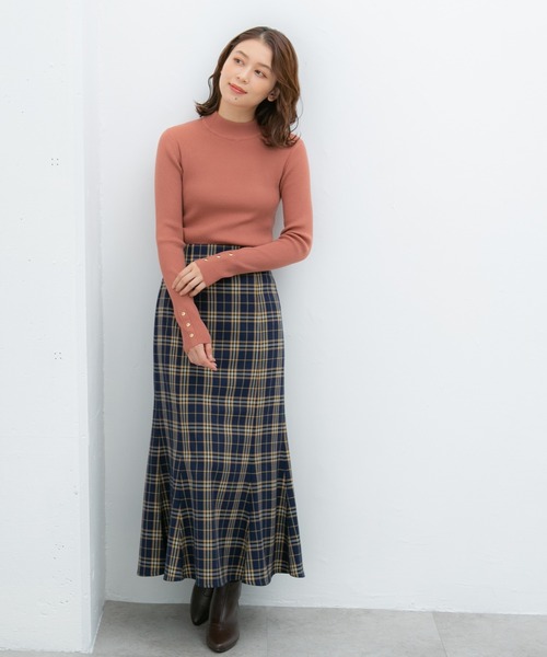 Honeys（ハニーズ）の「抗菌リブハイネックニット（ニット/セーター・レディース・グリーン/ブラック×ホワイト/アイボリー/ホワイト×ブラック/ブラック/オレンジ系その他・S/M/L/LL）」の16枚目の写真