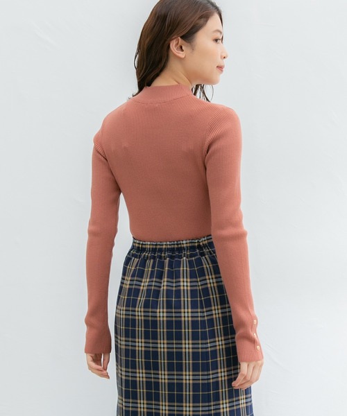 Honeys（ハニーズ）の「抗菌リブハイネックニット（ニット/セーター・レディース・グリーン/ブラック×ホワイト/アイボリー/ホワイト×ブラック/ブラック/オレンジ系その他・S/M/L/LL）」の20枚目の写真