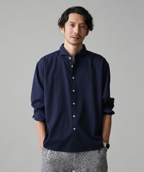 NANO universe(ナノユニバース)の「LB.04/WEB限定 エントリーワイドカッタウェイシャツ(シャツ/ブラウス・メンズ・ホワイト/ブルー/ネイビー・S/M/L)」の3枚目の写真