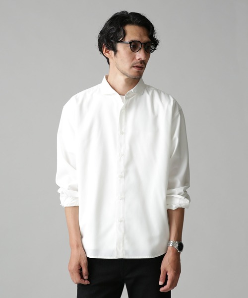 NANO universe(ナノユニバース)の「LB.04/WEB限定 エントリーワイドカッタウェイシャツ(シャツ/ブラウス・メンズ・ホワイト/ブルー/ネイビー・S/M/L)」の2枚目の写真