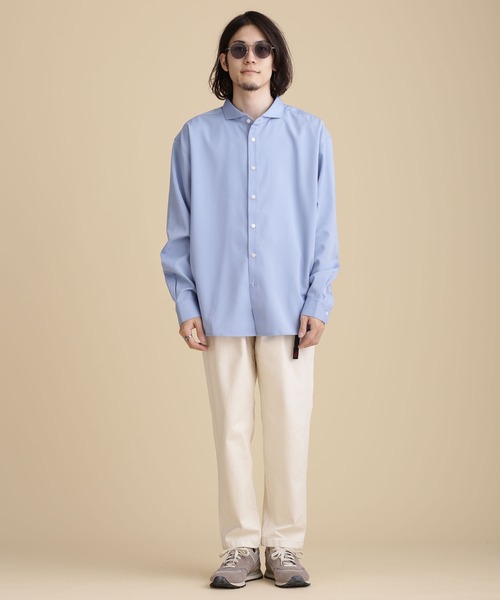 NANO universe(ナノユニバース)の「LB.04/WEB限定 エントリーワイドカッタウェイシャツ(シャツ/ブラウス・メンズ・ホワイト/ブルー/ネイビー・S/M/L)」の8枚目の写真