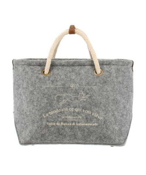 SALON de RUBAN（サロンドルヴァン）の「【SALON de RUBAN / サロン ド ルヴァン】 × kubonbon トートバッグ（トートバッグ・レディース・グレー・FREE）」の8枚目の写真
