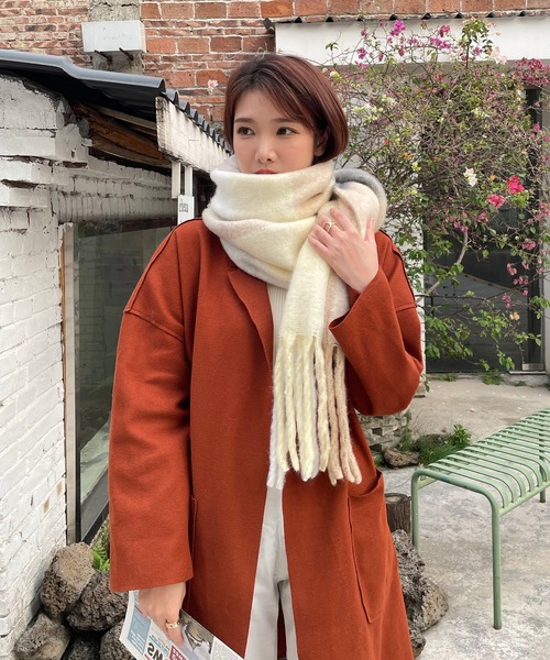 セール】ボリュームフリンジチェックマフラー（マフラー）｜Chaco