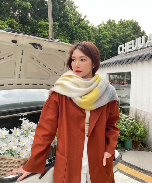 セール】ボリュームフリンジチェックマフラー（マフラー）｜Chaco