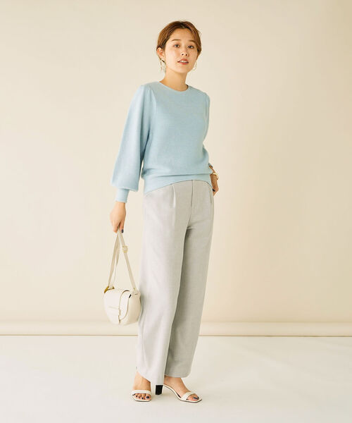 NOLLEY’S(ノーリーズ)の「ウォッシャブルタックワイドパンツ(その他パンツ・レディース・オフホワイト/ライトグレー・34/36/38)」の16枚目の写真
