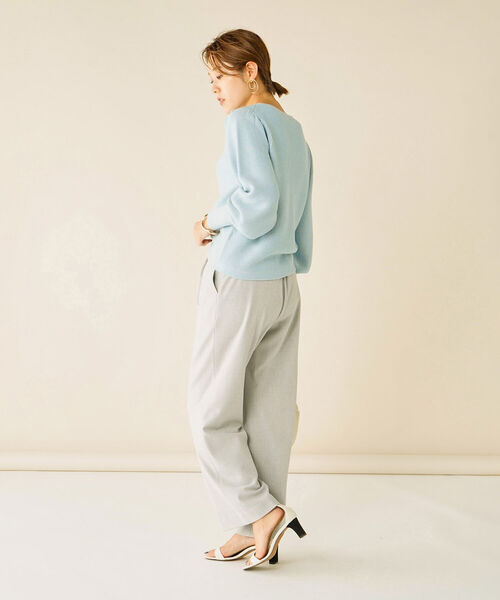 NOLLEY’S(ノーリーズ)の「ウォッシャブルタックワイドパンツ(その他パンツ・レディース・オフホワイト/ライトグレー・34/36/38)」の10枚目の写真
