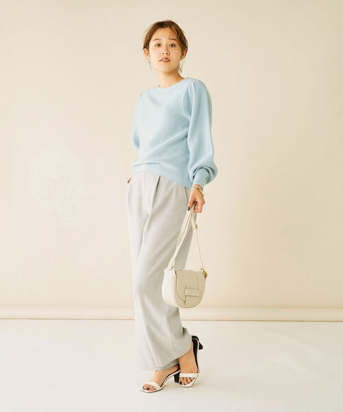 NOLLEY’S(ノーリーズ)の「ウォッシャブルタックワイドパンツ(その他パンツ・レディース・オフホワイト/ライトグレー・34/36/38)」の13枚目の写真