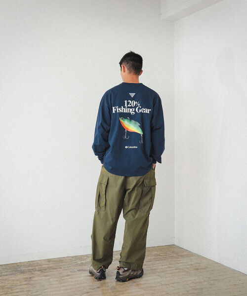 BEAMS(ビームス)の「Columbia PFG × BEAMS / 別注 LOGRIVER BMS LONG SLEEVE TEE(Tシャツ/カットソー・メンズ・ホワイト/ネイビー・SMALL/MEDIUM/LARGE/X-LARGE)」の5枚目の写真
