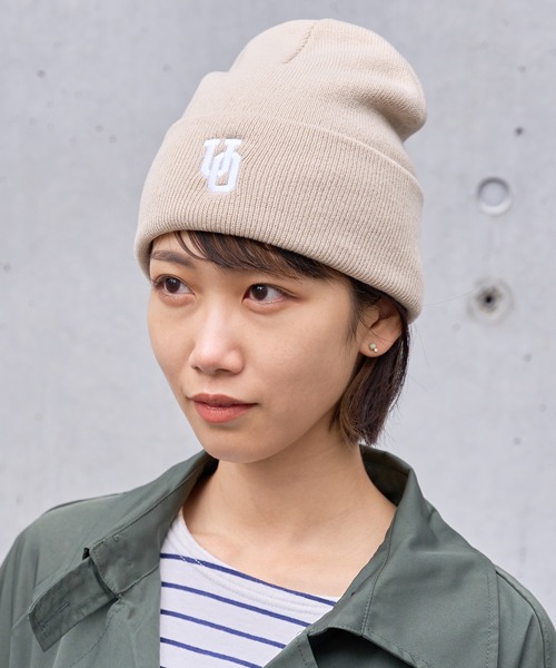 翌日発送　ニット帽 セール】【UNIVERSAL OVERALL】UOロゴ刺繍ハイゲージニット帽