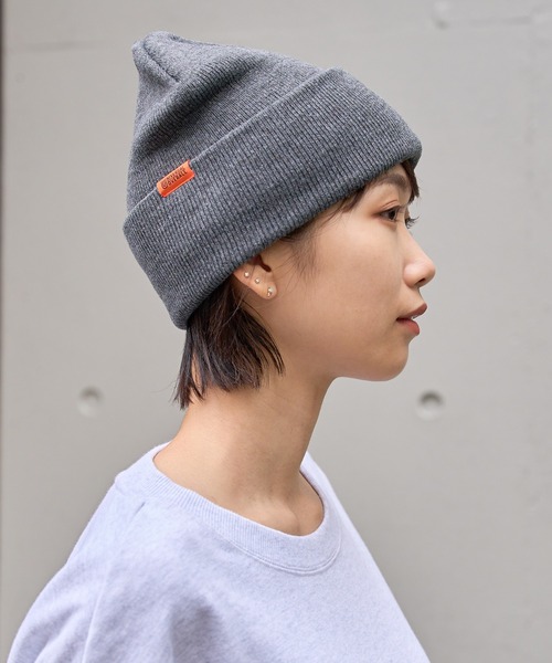 ユニキャリロング セール】【UNIVERSAL OVERALL】UOロゴ刺繍ハイゲージニット帽