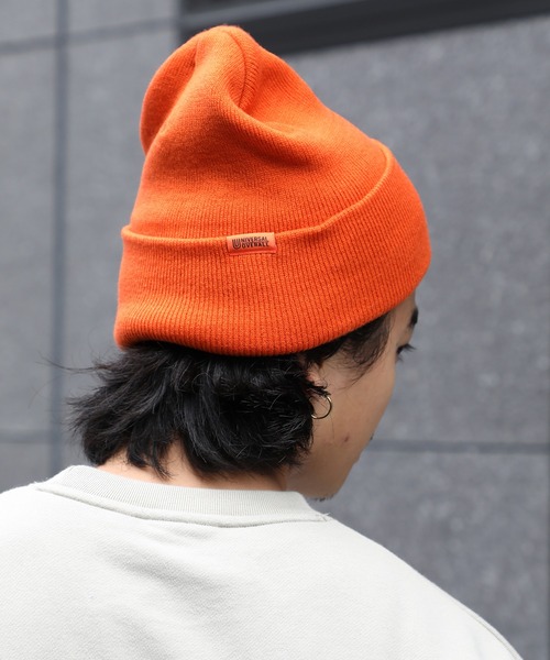 セール】【UNIVERSAL OVERALL】UOロゴ刺繍ハイゲージニット帽