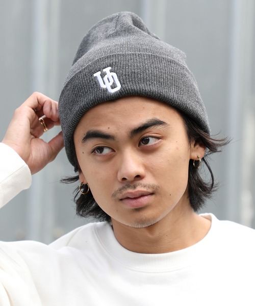 セール】【UNIVERSAL OVERALL】UOロゴ刺繍ハイゲージニット帽